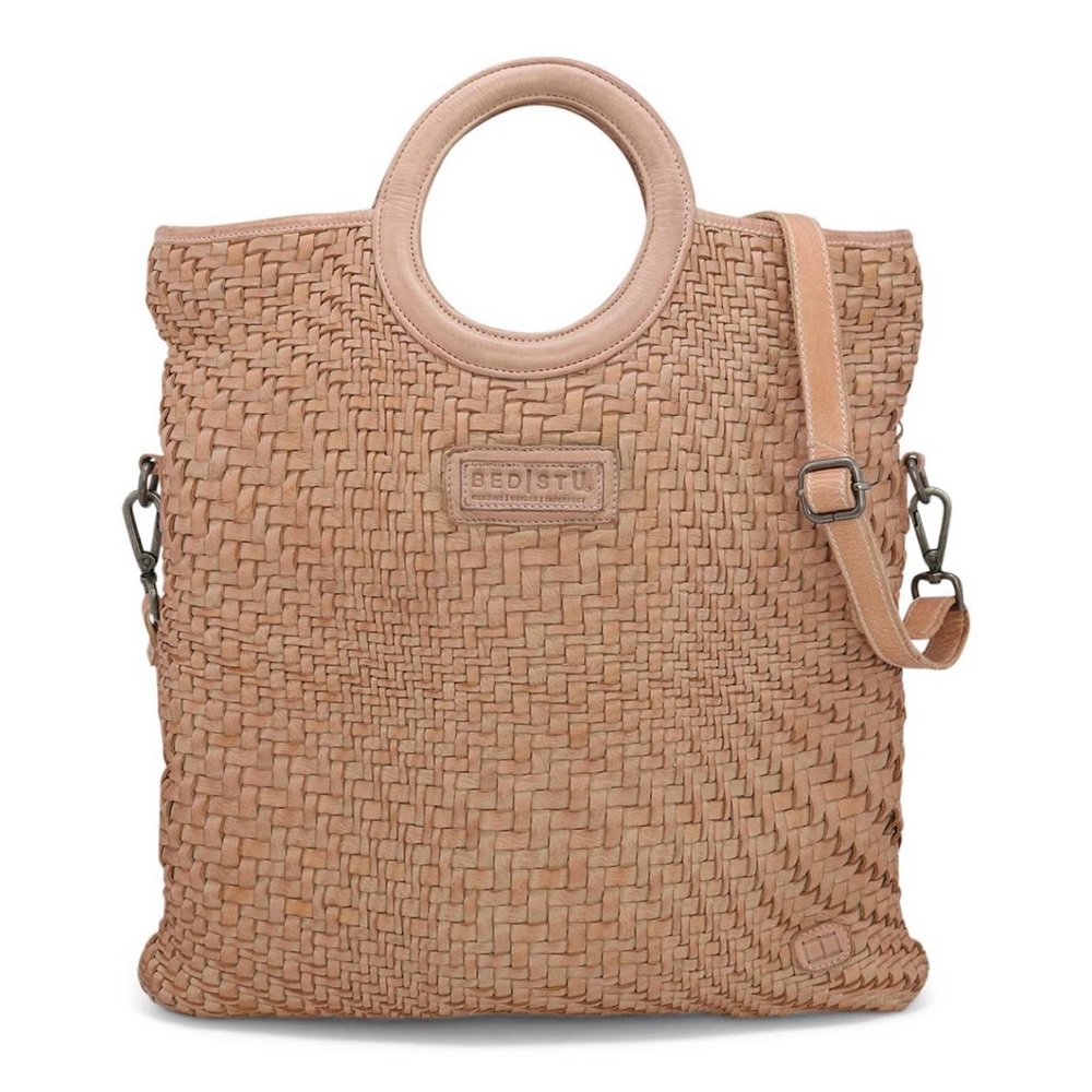 NWT Bed Stu Adele Woven Leather Tote Bag in Old Rose Retails $295